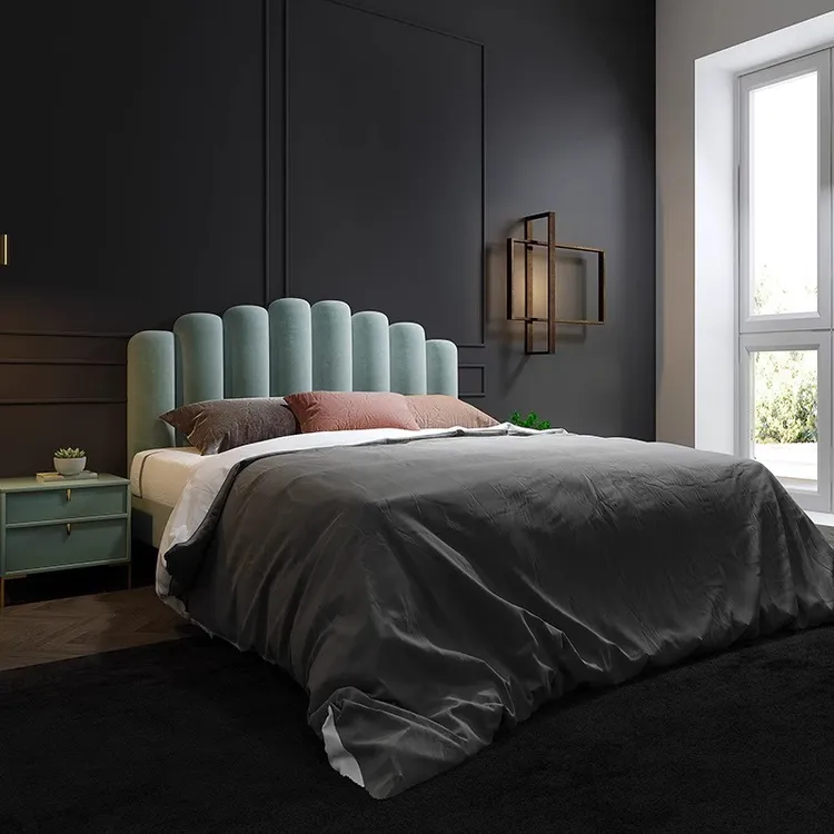 DEMEI/迪美尔真皮床现代简约手指钢琴床意式极简榻榻米婚床储物床