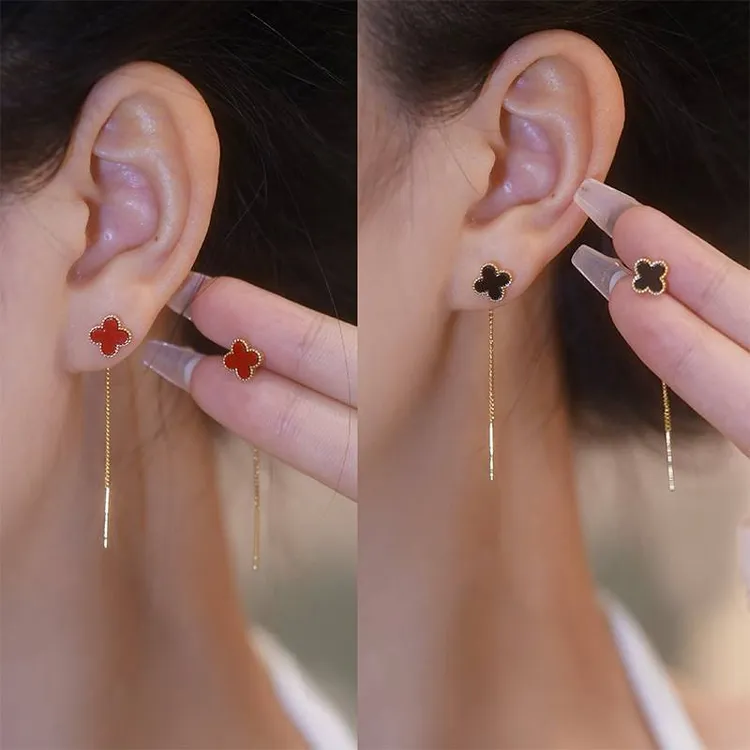 合金耳饰 2024新款流苏设计感耳线小众设计简约百搭耳环女网红爆