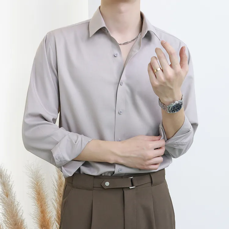 夏季男款休闲衬衫男长袖宽松男士短袖衬衣潮流痞帅高级感穿搭推荐