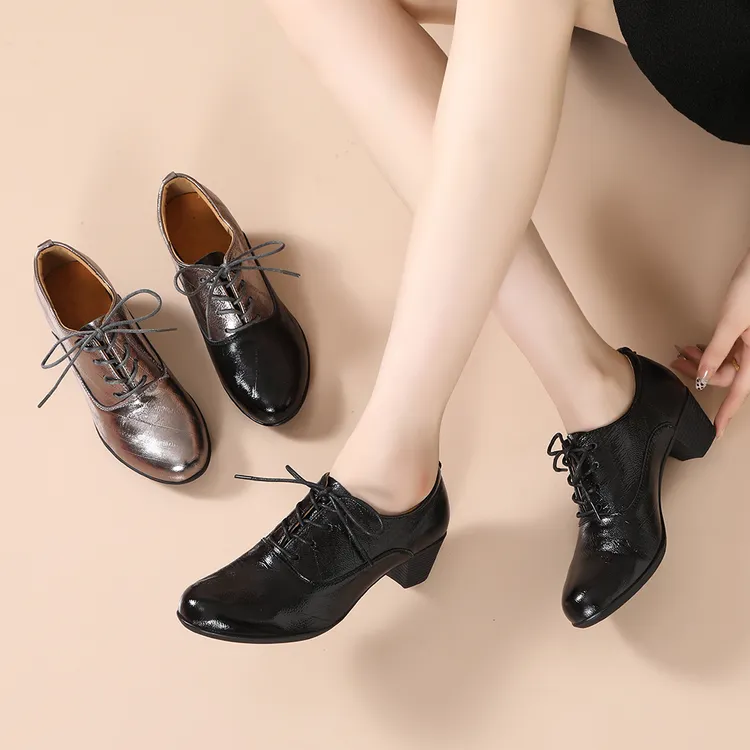 黑金女鞋拉丁舞鞋粗跟软底交谊舞鞋水兵舞鞋摩登舞广场舞鞋