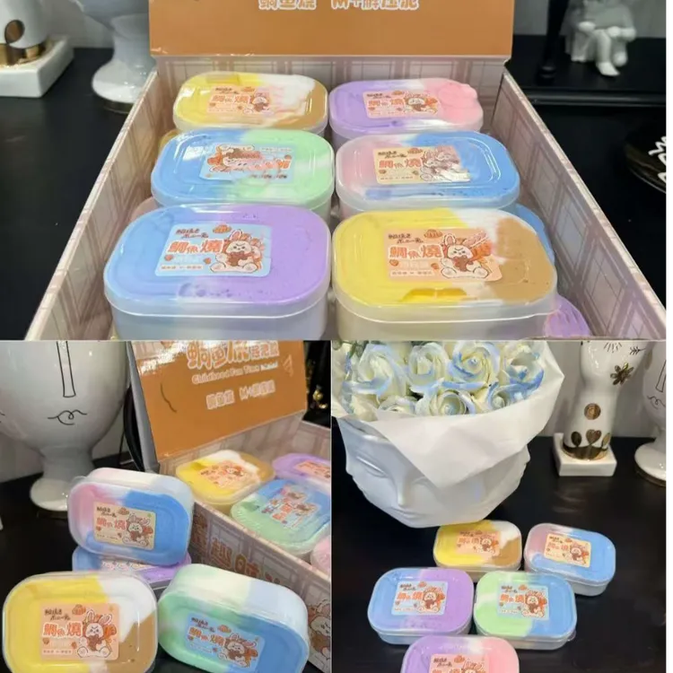 鲷鱼烧起泡胶拼色起泡胶史莱姆可拉伸拉膜起泡响声大解压泥好玩