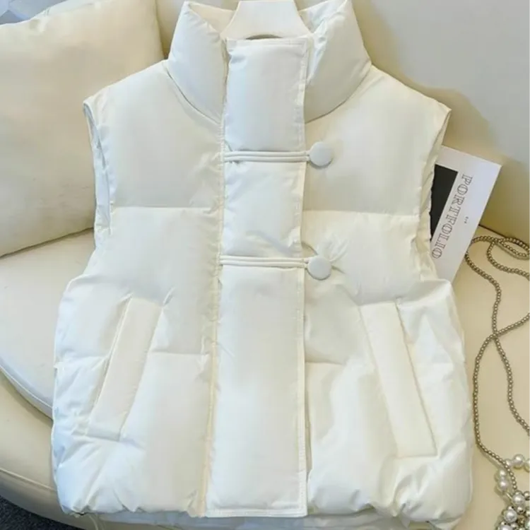 国风短款棉马甲外穿2025秋冬坎肩背心小个子学生加厚保暖棉马夹