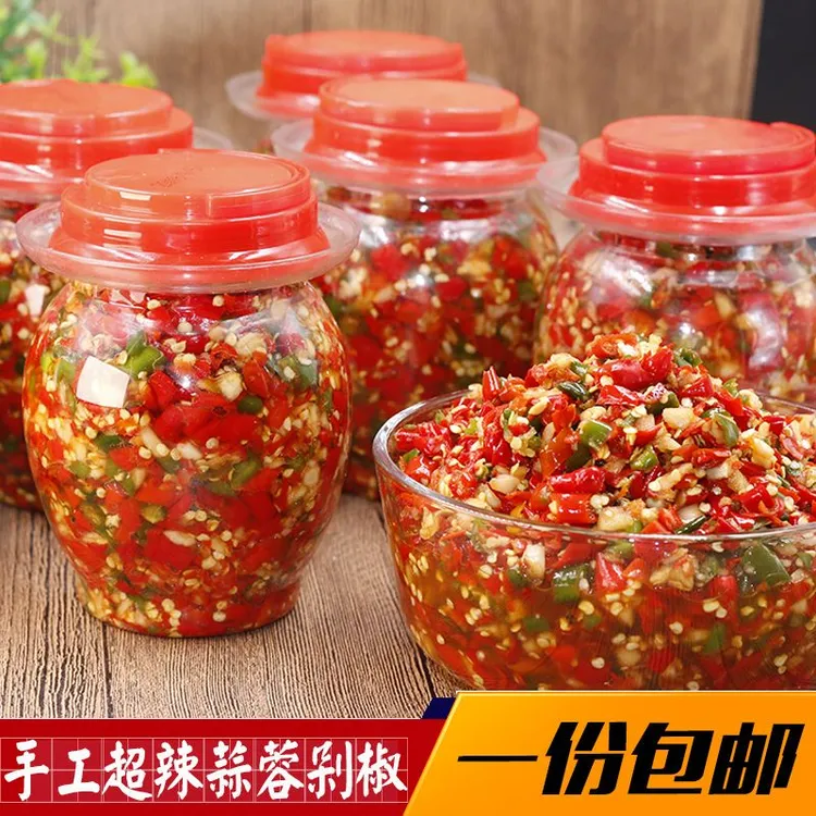 贵州特辣小米辣蒜蓉下饭剁椒辣椒酱香辣拌饭青红剁椒贵州辣椒
