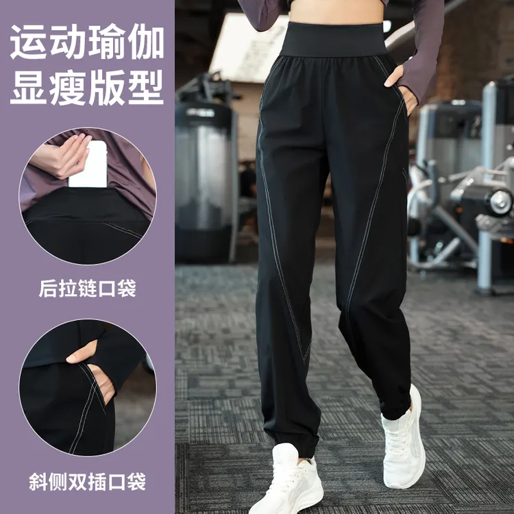 【加绒可选】秋冬休闲运动束脚长裤女健身跑步宽松显瘦弹力卫裤6575