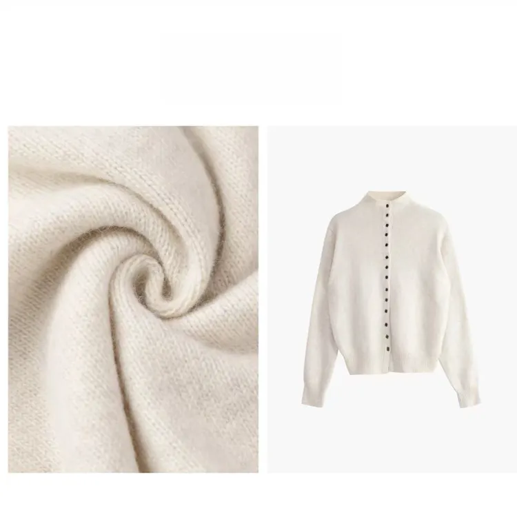 2026春秋休闲百搭开衫上衣单排扣设计感气质圆领长袖针织衫H5-37