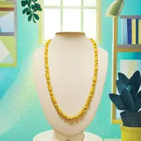 合金项链 吉祥圆柱项链 2024新款时尚潮流男士精美百搭金色首饰