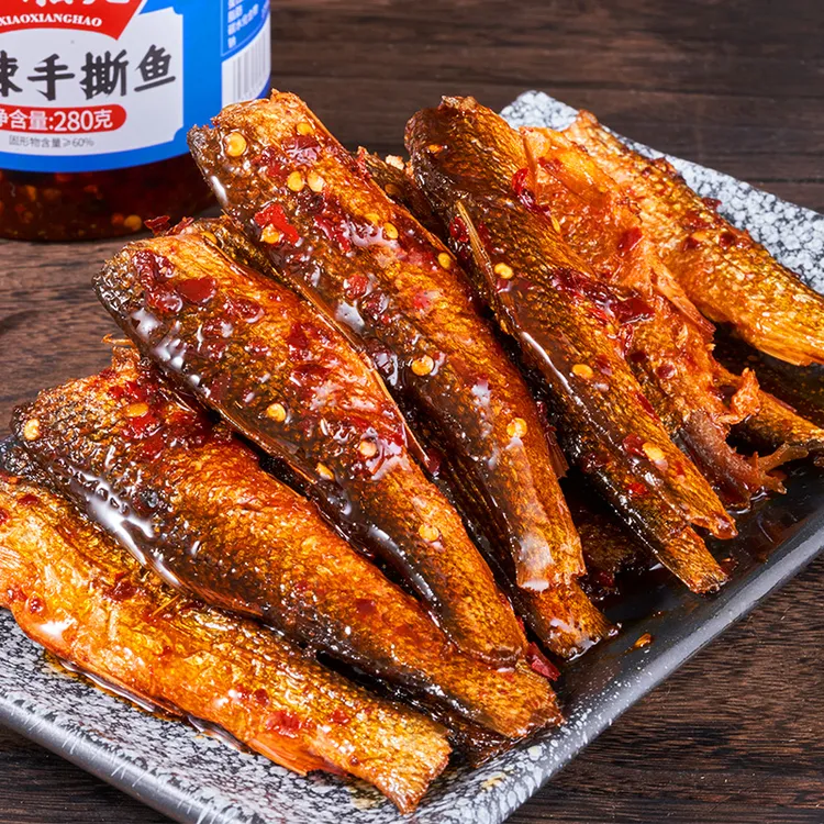 湖南特产香辣手撕鱼巨好吃有嚼劲小鱼干下饭菜追剧解馋零食小吃