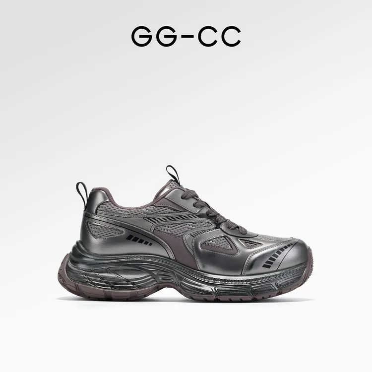 【福利专享】GGCC时尚潮流复古银黑色秋季休闲鞋8659