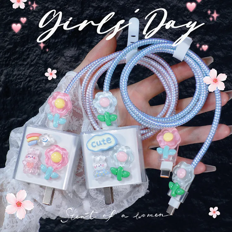 适用oppo充电器保护套华为vivo小米荣耀手机数据线67w快充防断头