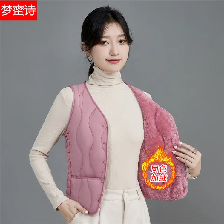 女士2025秋冬新款防寒保暖棉马甲中式加绒马甲女款背心新款爆款商品图