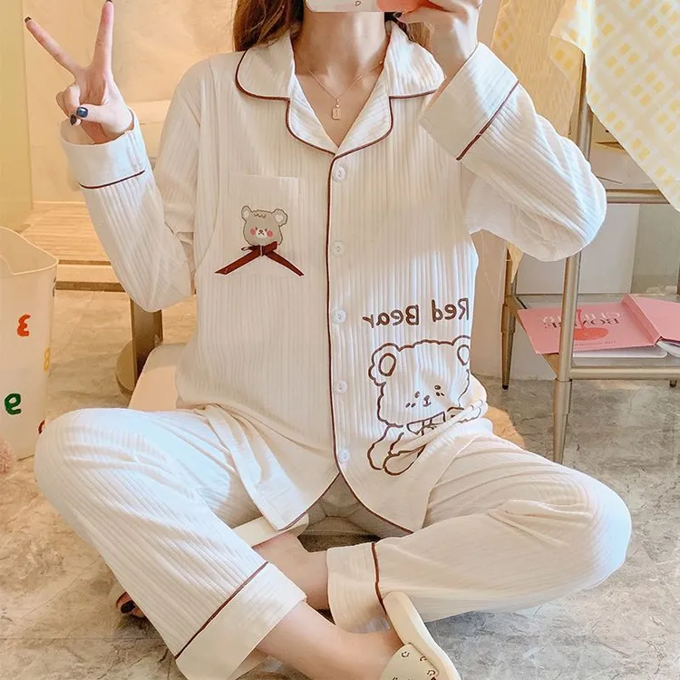 纯棉月子服夏季薄款产后哺乳装怀孕期专用孕妇睡衣两件套装不勒肚