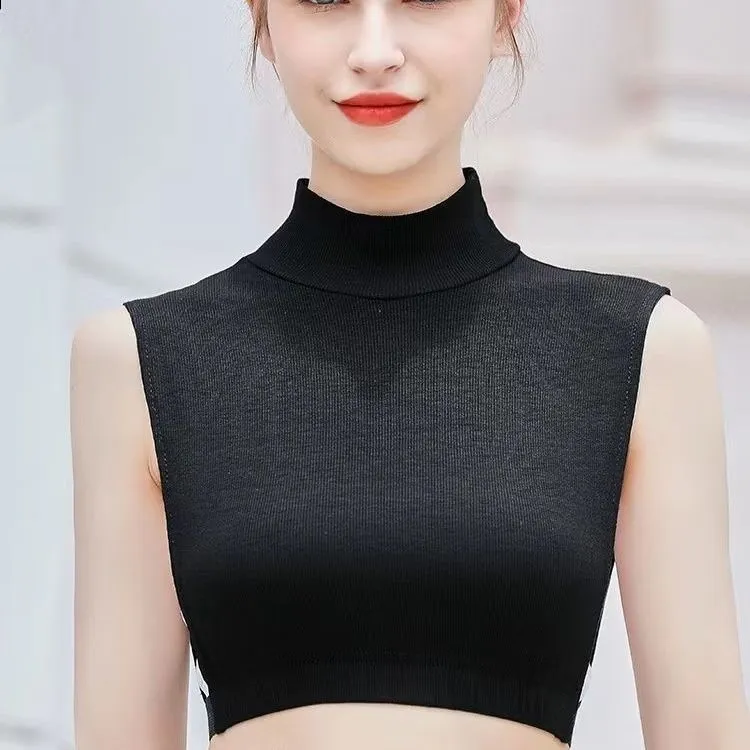 2025秋冬内搭针织半高领假领子女百搭打底装饰领保暖套头围脖假领