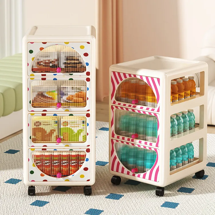 多巴胺抽屉式收纳柜家用大容量可移动小推车零食玩具多功能收纳柜