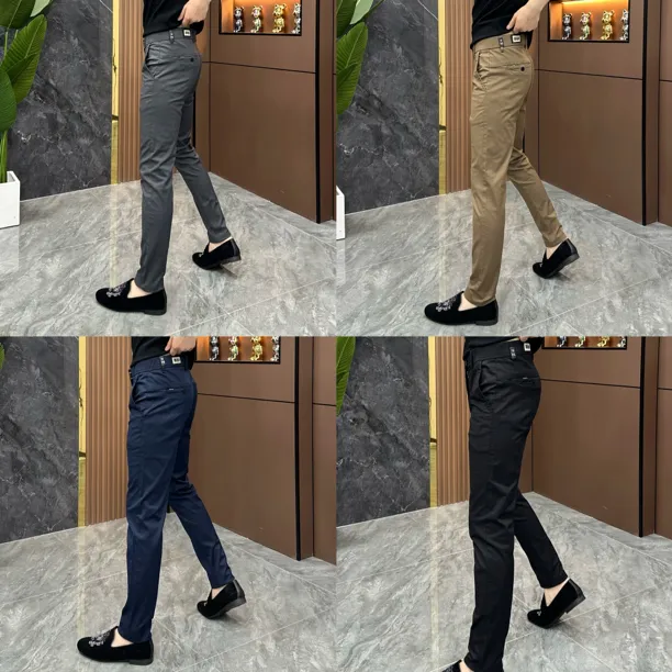 23068-男士新款纯色修身显瘦显腿长商务休闲时尚舒适百搭休闲裤