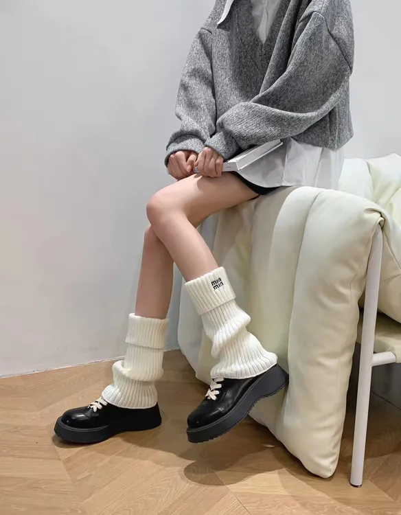 miu风袜套ins百搭必备学院风袜套秋冬过膝袜套堆堆袜套袜子韩版