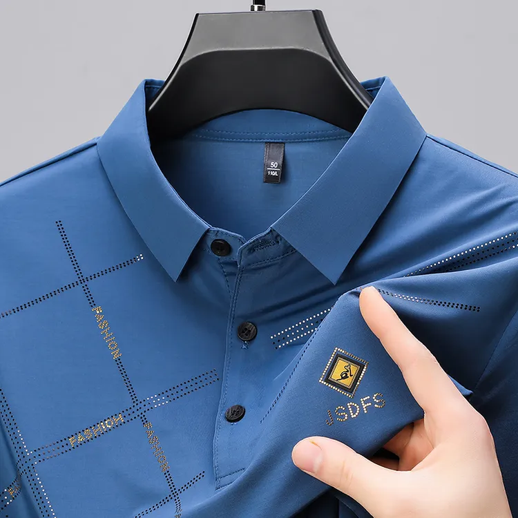 【夏季爆款】男士冰丝舒爽Polo衫，弹力不紧绷，抗皱免熨烫