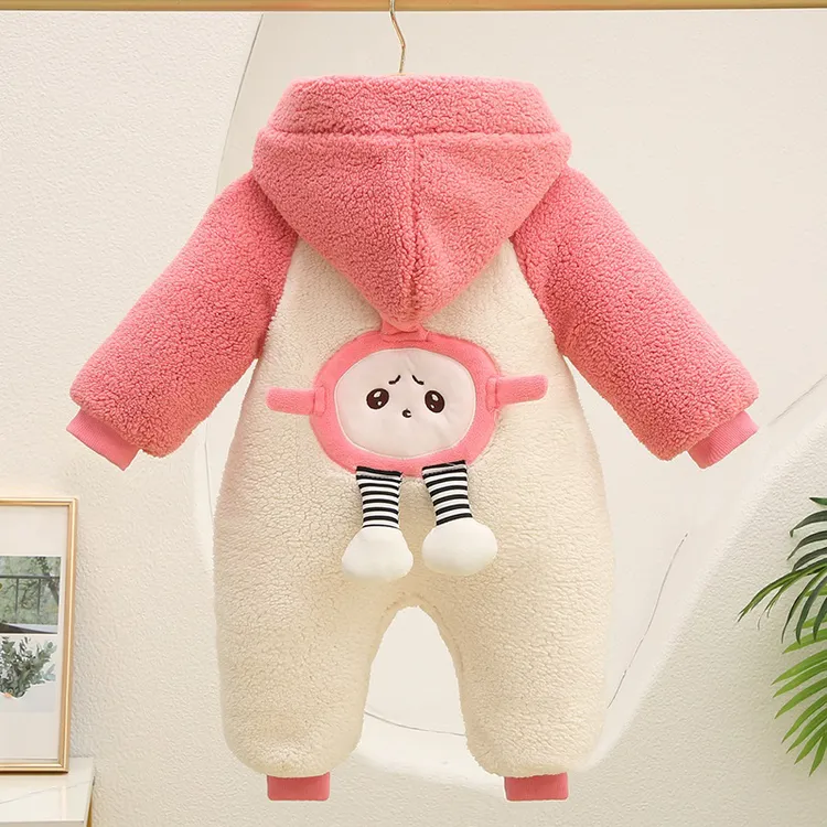 新生儿冬装婴儿连体衣加厚冬季抱衣外出服套装宝宝外套哈衣棉衣服
