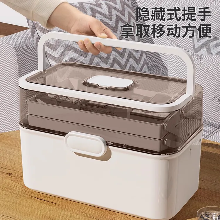 药箱家庭装医药箱家用大容量大号多层药品收纳箱医疗急救箱小药盒