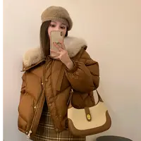 新款短款大毛领棉服宽松时尚棉袄韩版冬季棉服外套女