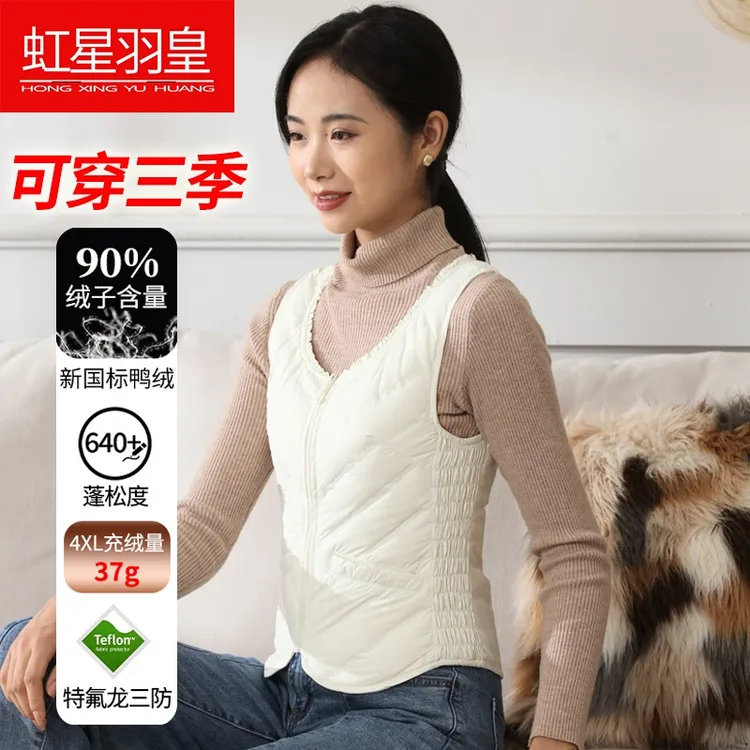 排骨羽绒背心女款秋冬季轻薄时髦内搭保暖马夹30-40女士显瘦马甲