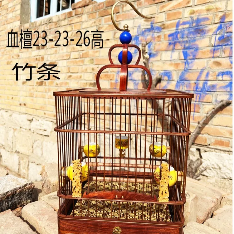 新款带抓方形鸟笼子适合麻料玉鸟绣眼金青黄鸟虎头凤
