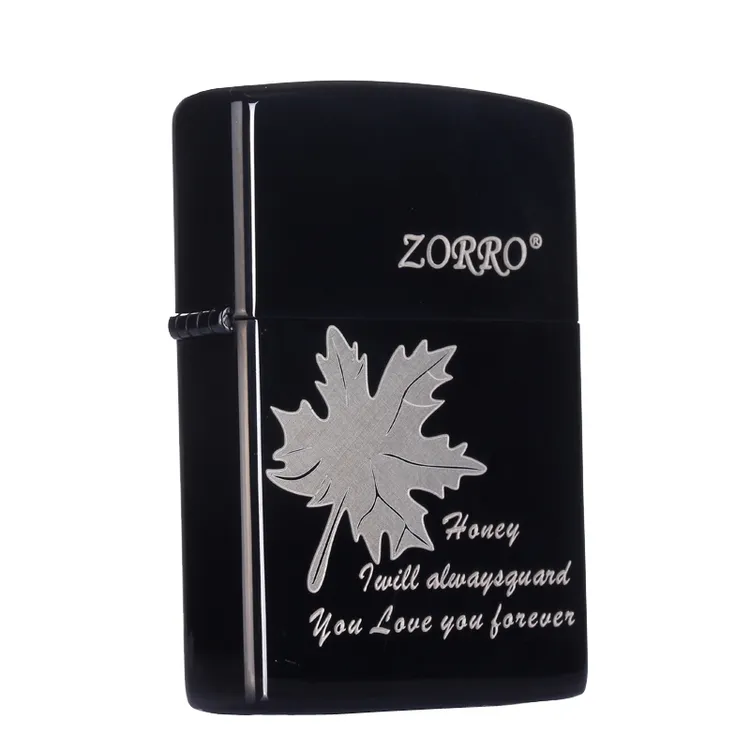 ZORRO佐罗 3D枫叶雕刻煤油防风打火机个性男士生日礼物送长辈礼品