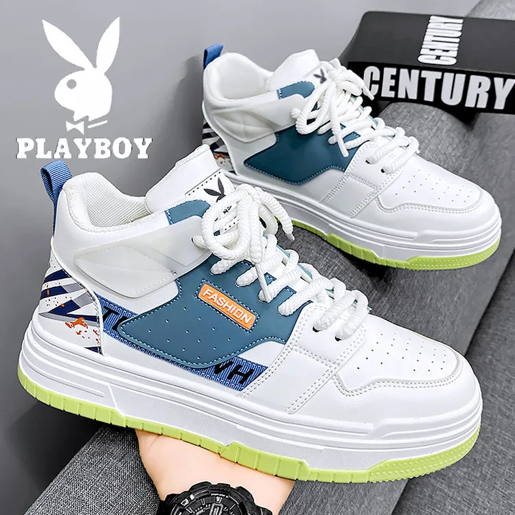 花花公子高帮男鞋冬季2025新款运动厚底休闲百搭板鞋小众小白鞋潮
