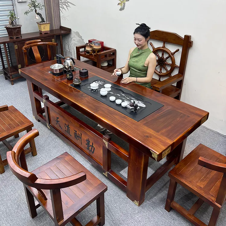 实木桌椅组合茶道新中式家用客厅功夫喝茶几简约办公室一体泡茶台