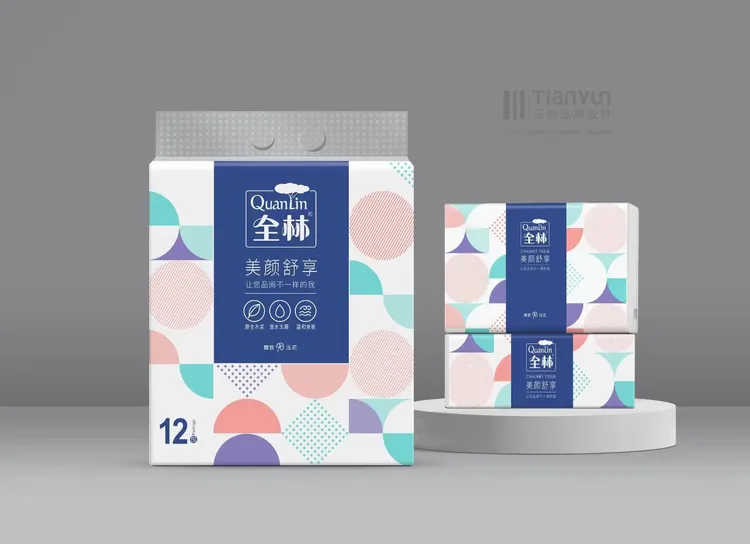 全林美颜舒享330抽纸12包可湿水软包面巾纸