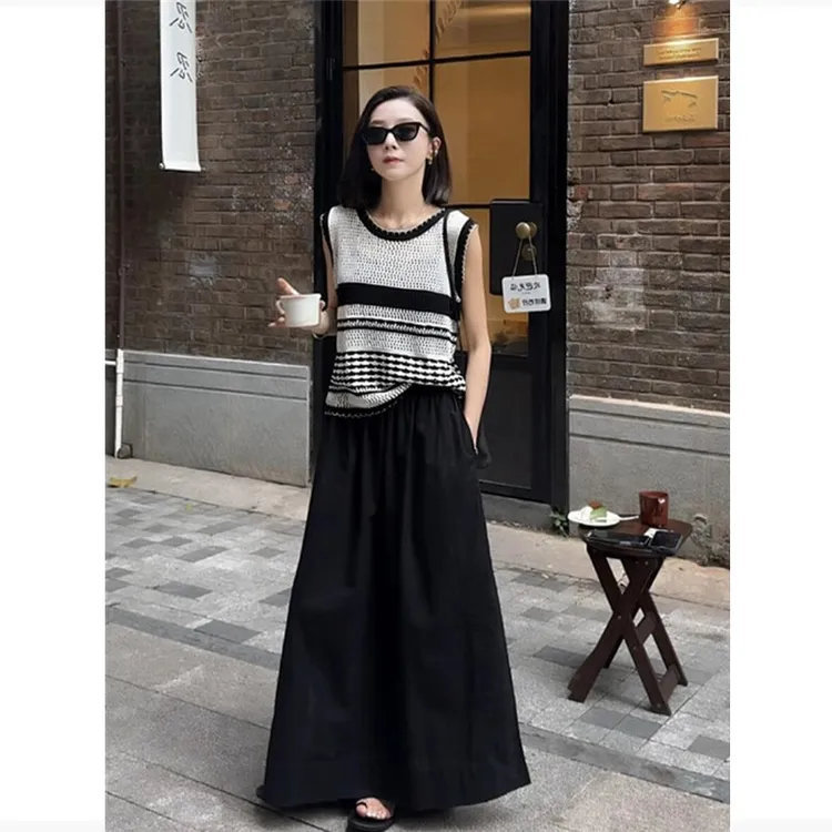 冰丝镂空针织背心女薄款夏季设计感小众外穿遮副乳高级感无袖上衣