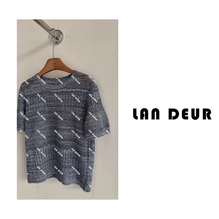 JIUJIU【梦之羽】针织衫三色混彩针织短袖小众圆领上衣0606-20151