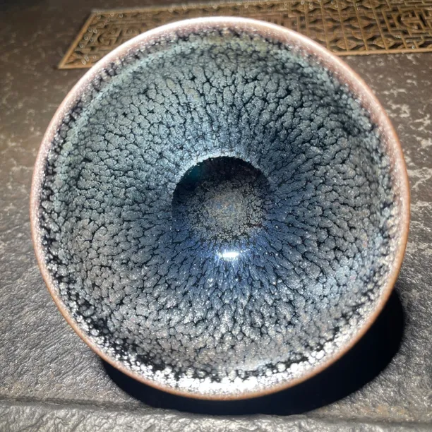 9cm银鹧鸪盏束口型茶杯主人杯天目茶盏功夫茶具品茗杯（送盏袋）