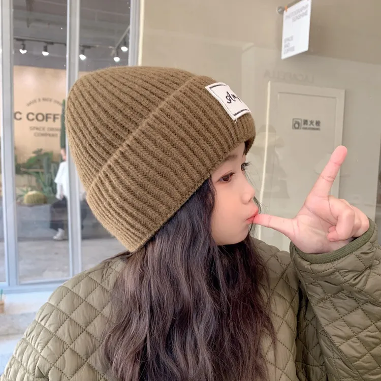 儿童帽子秋冬季时尚洋派男女童毛线帽韩版宝宝针织保暖小孩套头帽