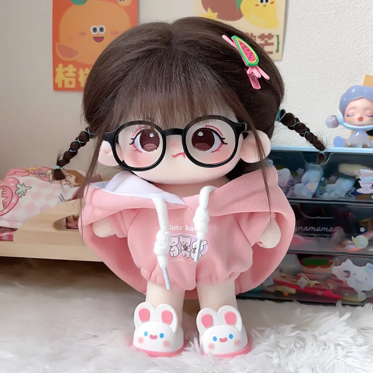 棉花娃娃20cm现货女娃栗粒公仔有骨架玩偶送女孩子可爱生日礼物
