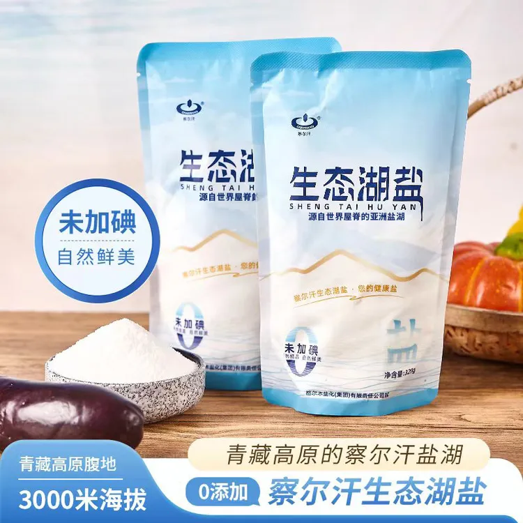 察尔汗湖生态湖盐天然日晒未加碘食用盐家用卤料自然结晶软水盐