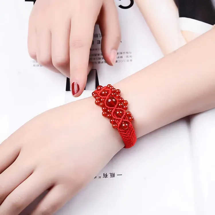 非金属布艺手链 2026本命年手工编织12生肖男女红绳手链饰品礼物