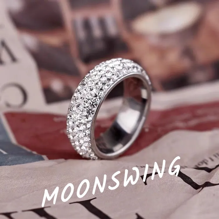 钛钢戒指 满钻古巴戒指男款镶钻指环女欧美嘻哈ins风轻奢小众设计