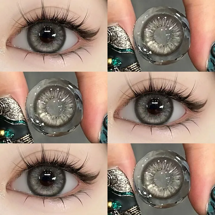 OVOLOOK轻混血隐形眼镜泰式奶茶自然灰色14.5美瞳大直径半年抛