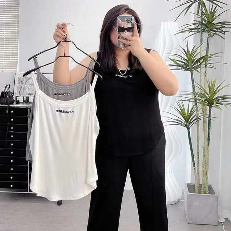 【Y202】80-200斤大码吊带背心女宽松显瘦上衣胖mm外穿内搭打底衫