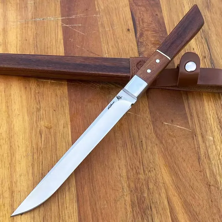 虎头-木鞘小刀一体龙骨刀高硬度野外求生刀露营水果刀便携手把刀