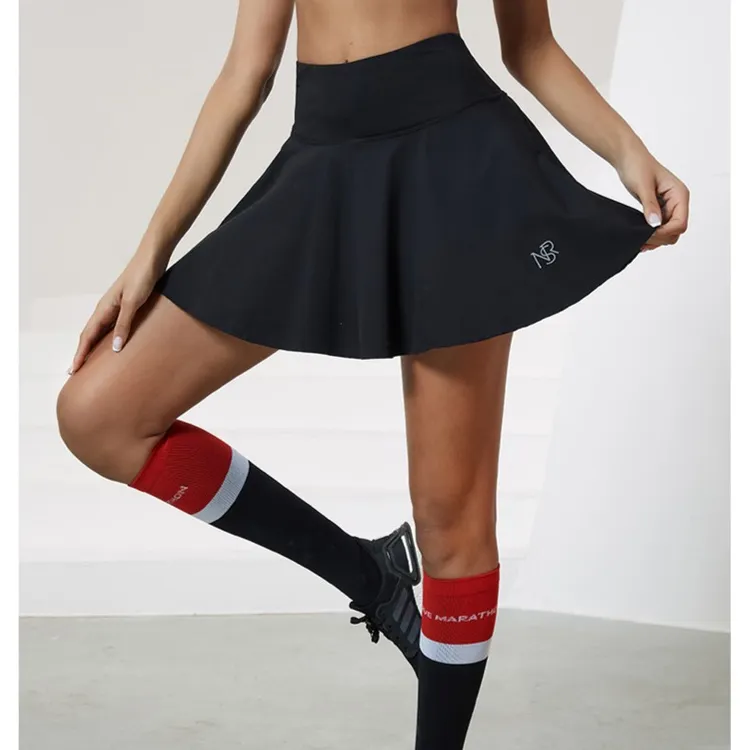 【科里芙】假两件高腰短裙运动防水口袋防走光瑜伽健身跑步训练裙