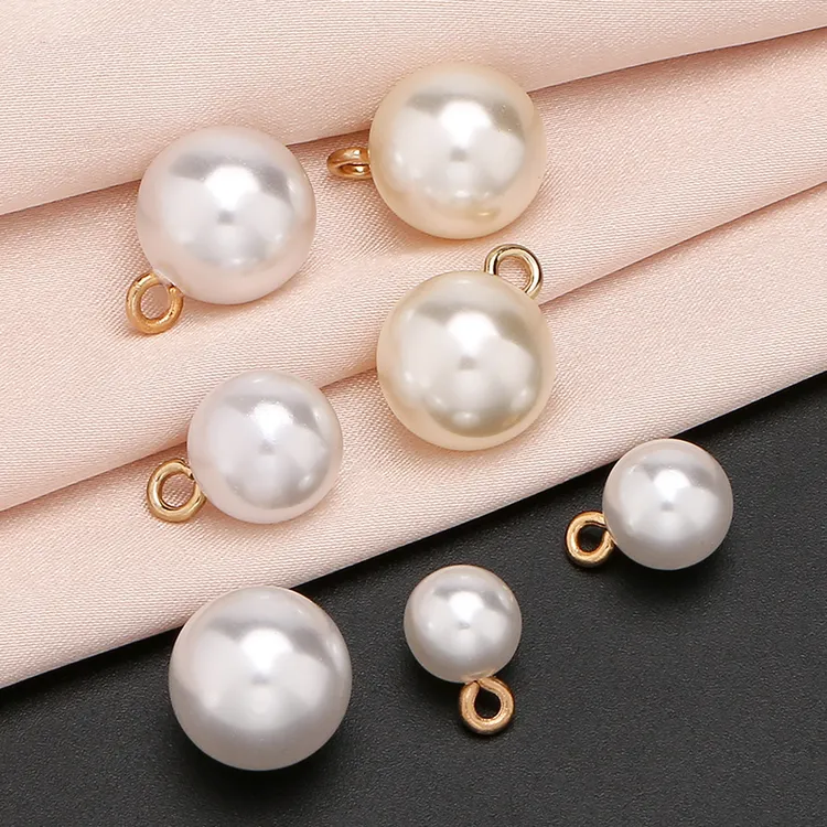 时尚珍珠扣子衬衫纽扣白色衣服女开衫毛衣扣圆形百搭旗袍装饰扣子