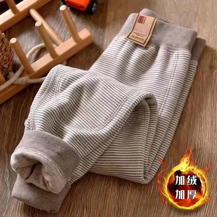 德绒发热保暖裤儿童加绒中大童男童秋冬季打底裤加厚秋裤校服神器