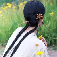 隐木【玉殿春】福利天然绿檀木20cm古风木簪东方美学