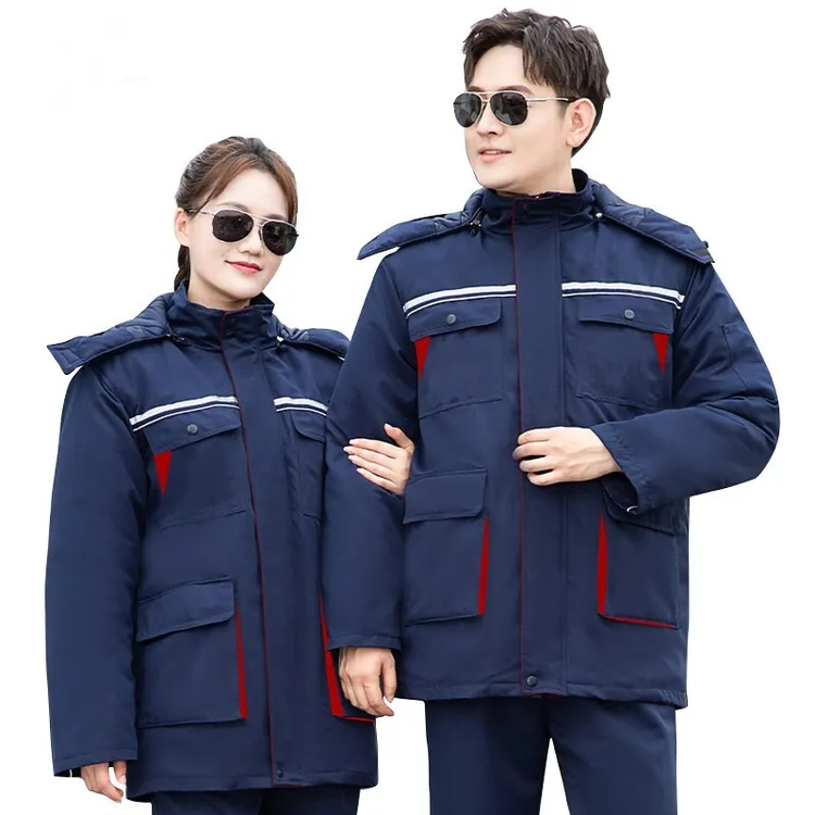 冬季防静电棉服男棉袄加油站电子厂可拆卸反光防寒保暖棉衣工作服