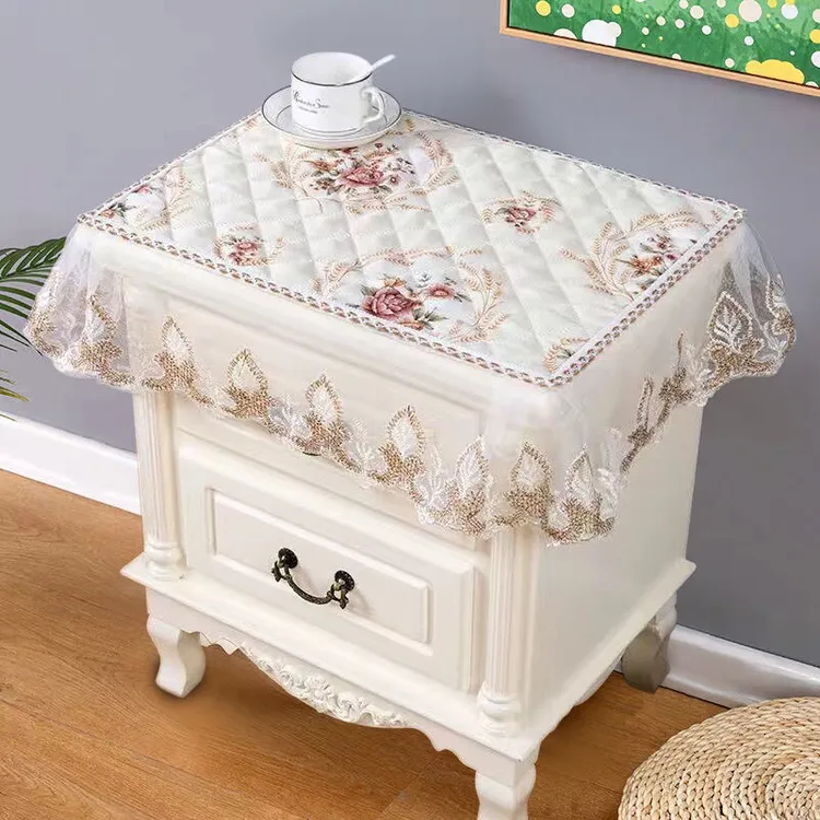 蕾丝 欧式床头柜罩床头柜罩家用卧室四季通用防尘盖巾 新款防尘罩