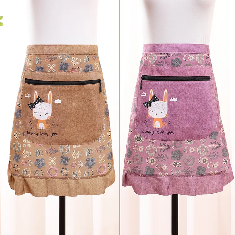 防水半身围腰帆布防污家用餐饮专用成人上班干活漂亮工作服女女款