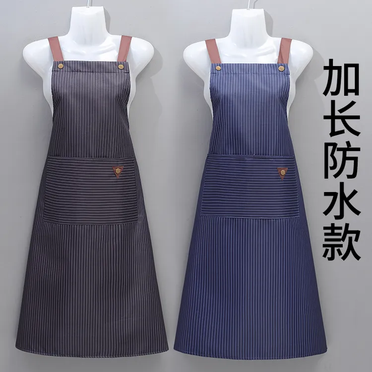 加长防水围裙无袖网红成人罩衣防油时尚上班男女工作服超长女款