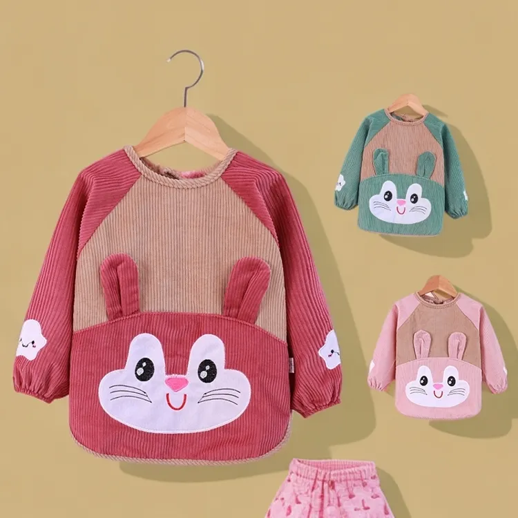 儿童长袖防脏反穿衣宝宝罩衣秋冬婴儿吃饭围兜防水护衣男女宝罩褂