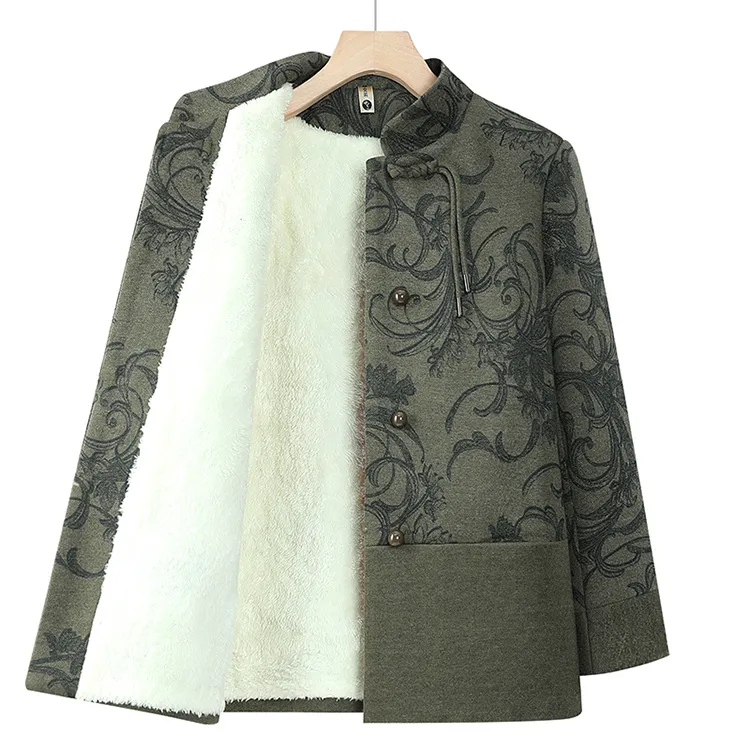 奶奶春秋装外套中老年人女唐装妈妈新中式国风加绒加厚洋气上衣